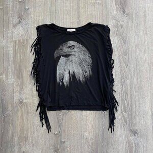 2000s eagle fringe black top